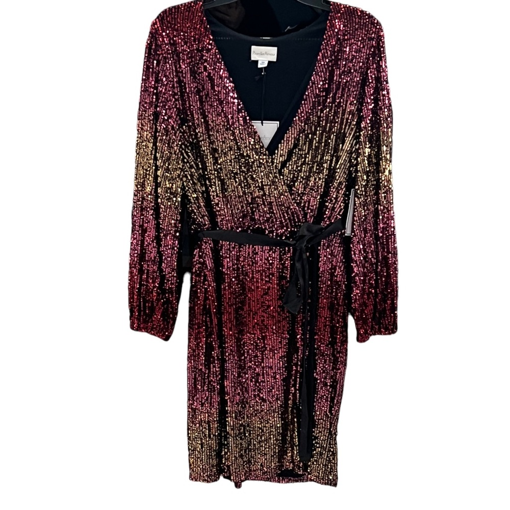 Dress- Premier Amour - sequined long sleeve dress NWT